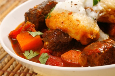 Tangy Stew with Coriander Dumplings Recipe